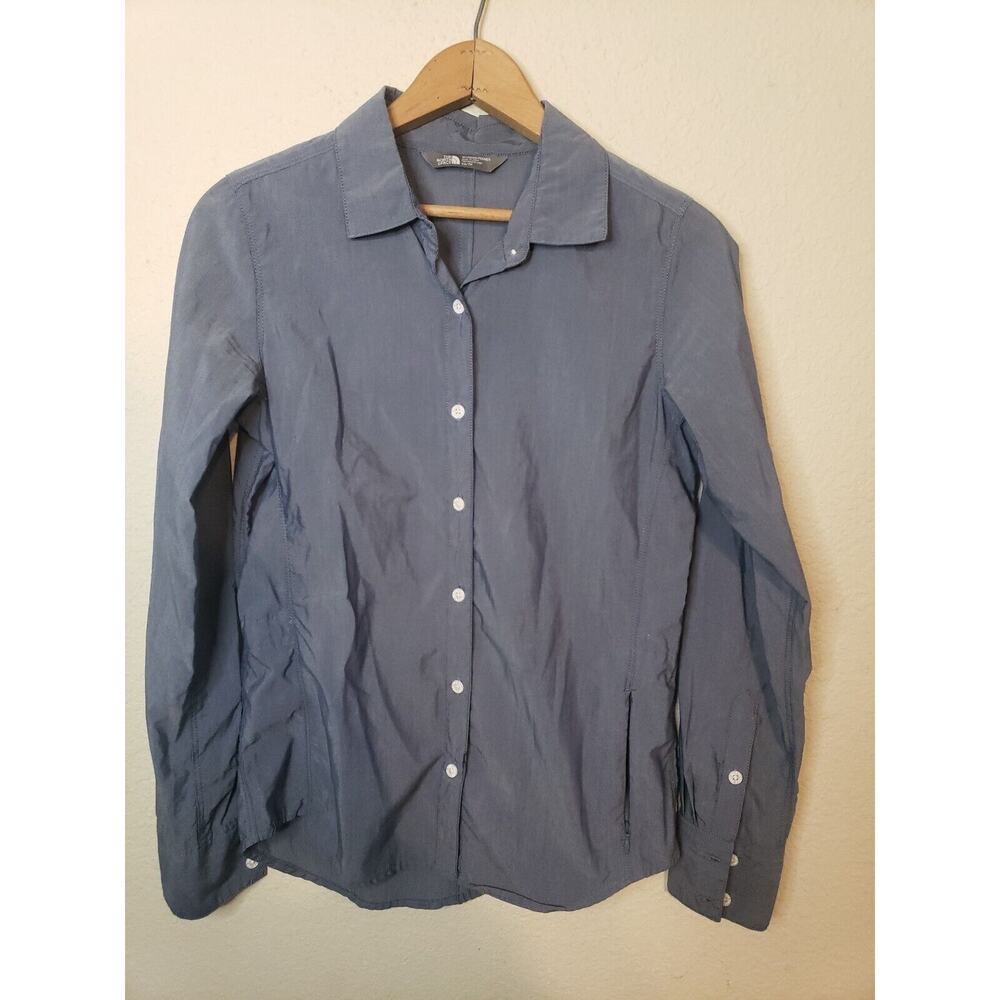 The North Face Women’s Blue Chambray Long Sleeve Button Down Tunic Top sz XS